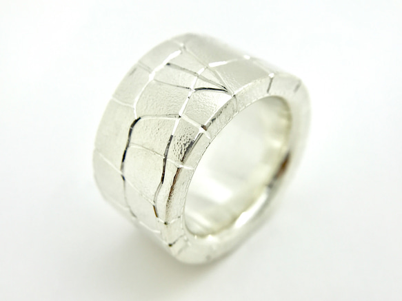 20.5 フェイク クロコダイル シルバー リング 一点モノ Burin silver