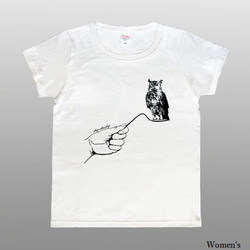 送料無料【SALE】Spoon Bending with an Owl / Women's White 1枚目の画像