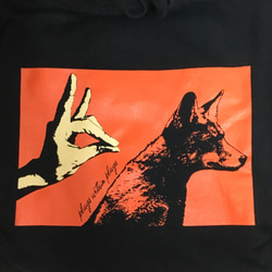 【SALE50%OFF】パーカ　フーディー　Fox Shadow / ブラック 6枚目の画像