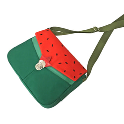 【受注生産】帆布 ショルダーバッグ M　Watermelon　スイカ 2枚目の画像