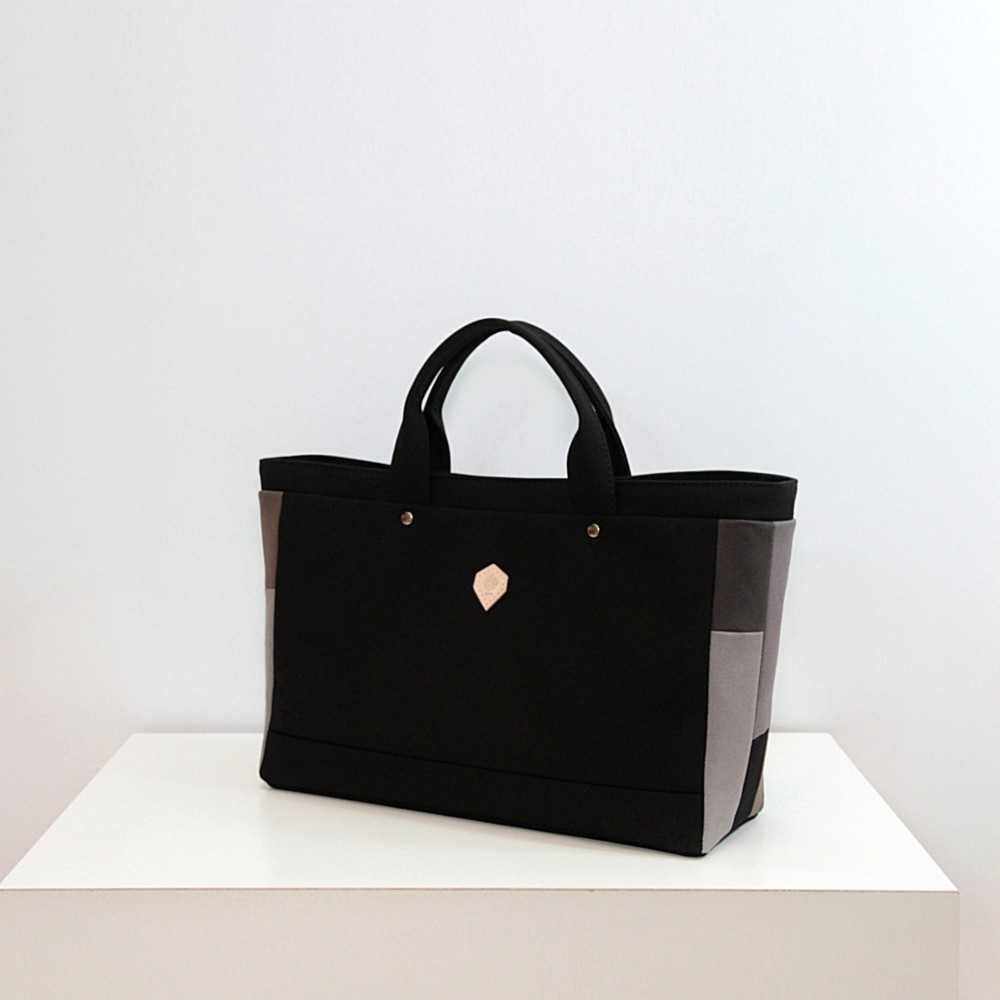 【受注生産】サイドモザイクトート ML ブラック Mono