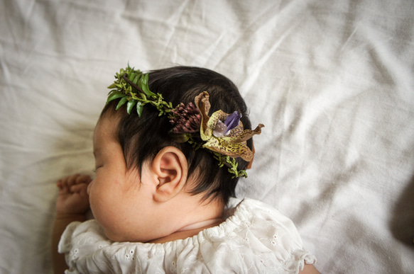 Baby crown【Bohemia Jungle】キッズ花かんむり 5枚目の画像