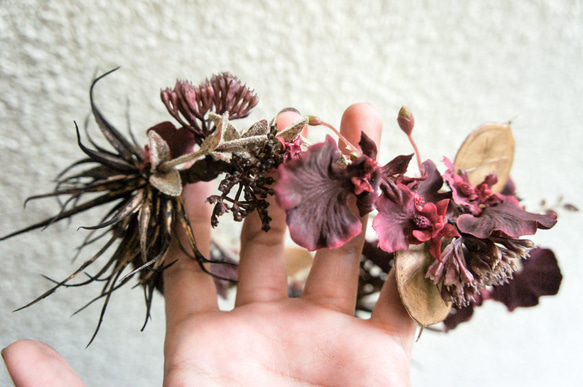 Baby crown【antique bouquet】ベビークラウン花かんむりリーフ冠ハーフバースデー出産祝い 4枚目の画像