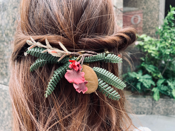 《SALE》Hairaccessory【Bohemian jungle】ボヘミアンバレッタヘアクリップヘッドドレス 6枚目の画像