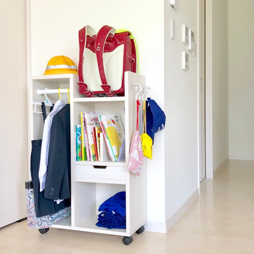 ヴィンテージ風家具　ハンドメイド作家　シャビーホワイト　小学生　ランドセルラック ヴィンテージ風家具 ハンドメイド作家 シャビーホワイト 小学生