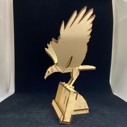 老鷹名片盒 雷雕 禮品 3D 木質 立體 老鷹 動物 文具 擺飾 第3張的照片