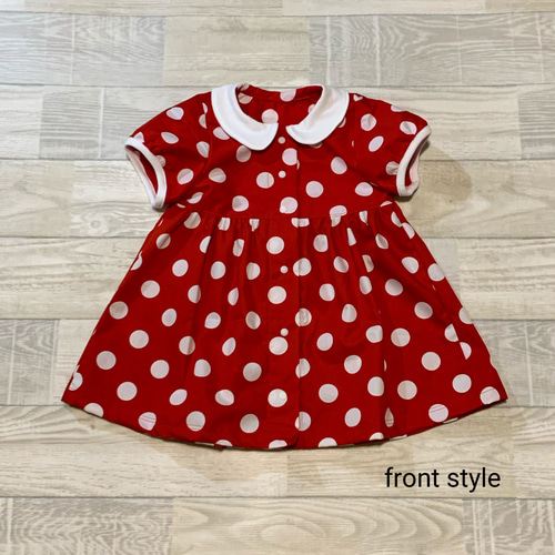 赤ドットワンピース2520 no.202 ワンピース ☆赤水玉 子供服 machi876 通販 6428454