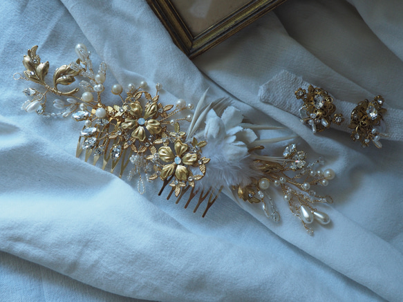 Shiho様専用ウェディングヘッドドレス&イヤリング＊ 1枚目の画像