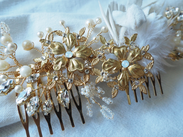 Shiho様専用ウェディングヘッドドレス&イヤリング＊ 5枚目の画像