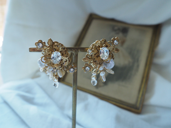 Shiho様専用ウェディングヘッドドレス&イヤリング＊ 7枚目の画像