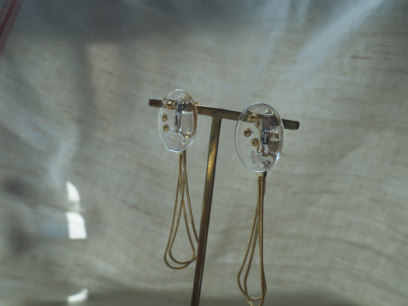 クリア×スネークチェーン イヤリング＊ 4枚目の画像