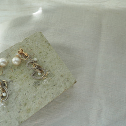 cottonpeari×crochet 3連（イヤリングorピアス） 2枚目の画像