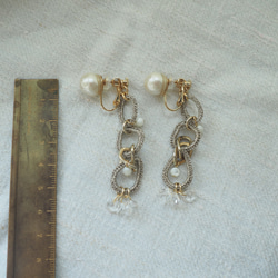 cottonpeari×crochet 3連（イヤリングorピアス） 3枚目の画像