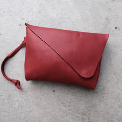 レザークラッチバッグ レッド クラッチバッグ Ruey's 通販