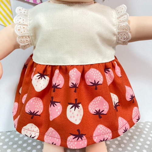 ラブリーいちごのワンピース♡(OR) ぽぽちゃん 服 USAコットン