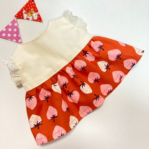 ラブリーいちごのワンピース♡(OR) ぽぽちゃん 服 USAコットン