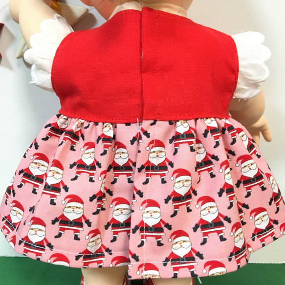 【在庫限り】クリスマスワンピース☆(PI)　ぽぽちゃん　服　USAコットン 3枚目の画像