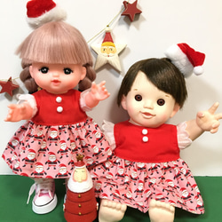 【在庫限り】クリスマスワンピース☆(PI)　ぽぽちゃん　服　USAコットン 4枚目の画像