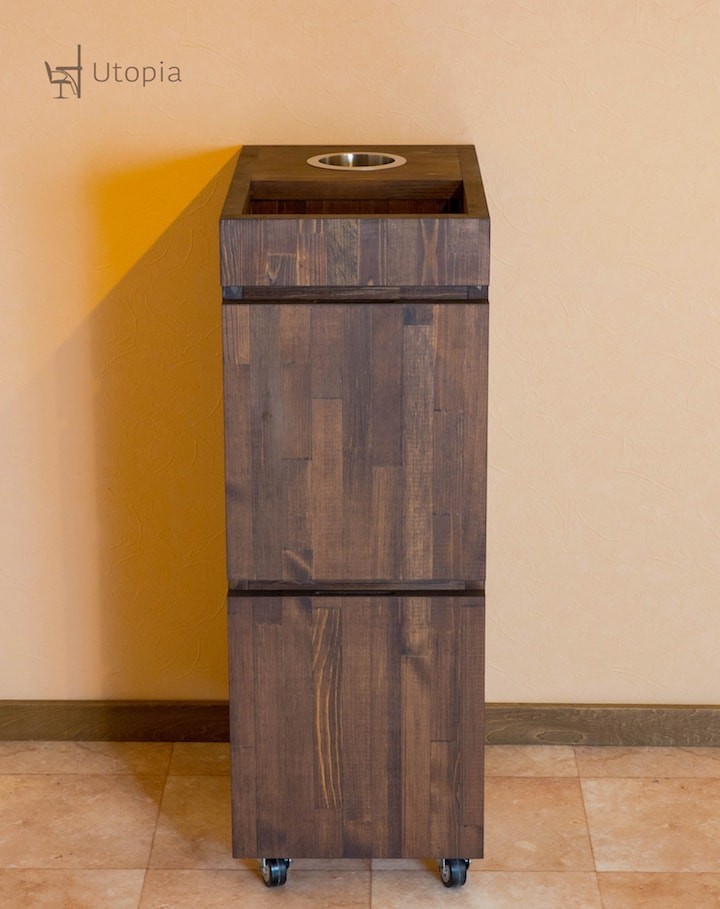 美容室用 アンティーク調 移動式タオルストッカー