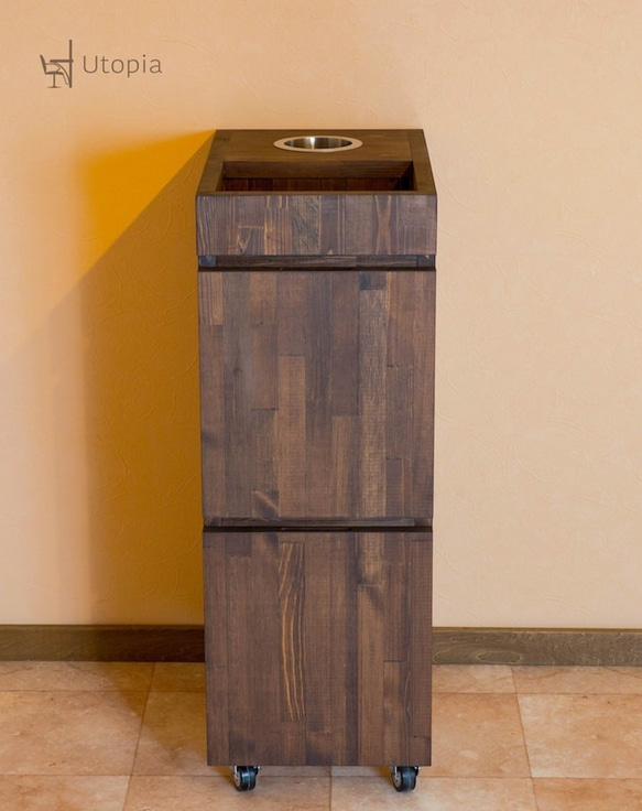 美容室用 アンティーク調 移動式タオルストッカー