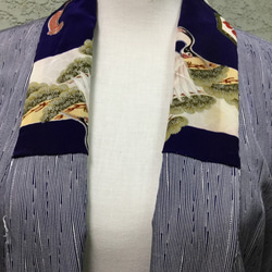 着物コート　着物リメイク　和風コート　和風コート　－柳流ー 3枚目の画像