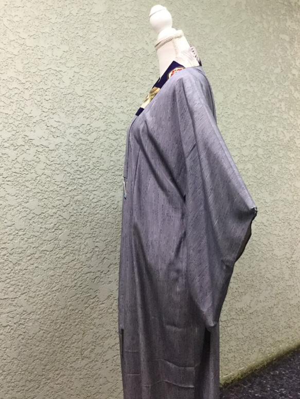 着物コート　着物リメイク　和風コート　和風コート　－柳流ー 4枚目の画像