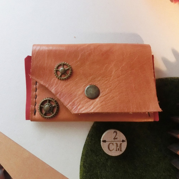 【一点物コインケース】e ☆ 本革 革小物 レザークラフト 手縫い #カ299 4枚目の画像
