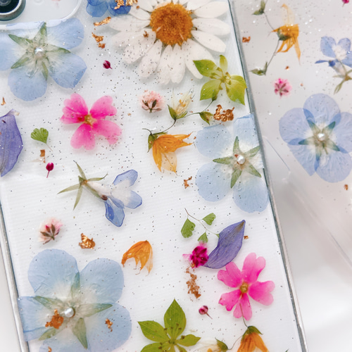 リニューアル♡10種のお花のアソート ❁全機種対応♡押し花ケース