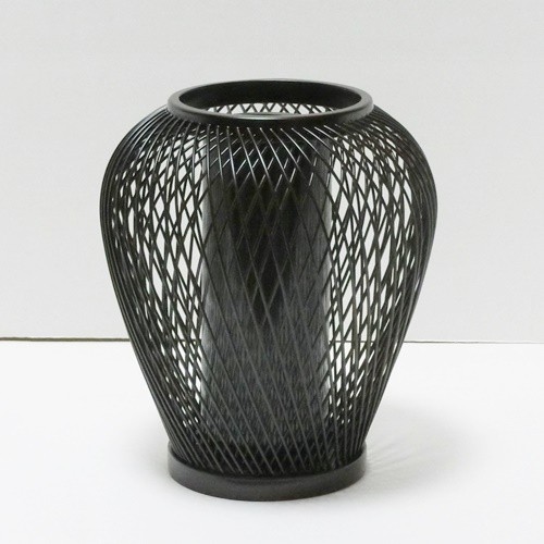 駿河竹千筋細工　花器　涼香　塗り　伝統工芸の竹細工