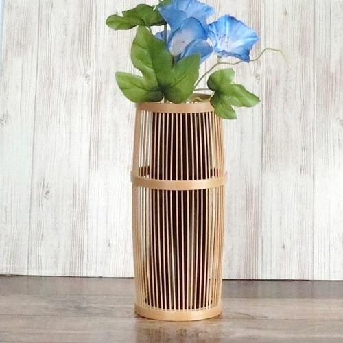 新品 花瓶 花器 【駿河竹千筋細工 伝統工芸】 竹製 茶道具 豪華編み込み模様 新品 花瓶 花器 【駿河竹千筋細工 伝統工芸】 竹製 茶道具 豪華
