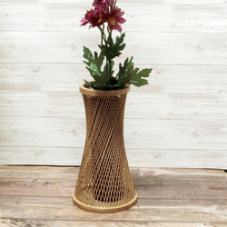 駿河竹千筋細工 花器 花音（かのん） 煤竹風加工 伝統工芸の