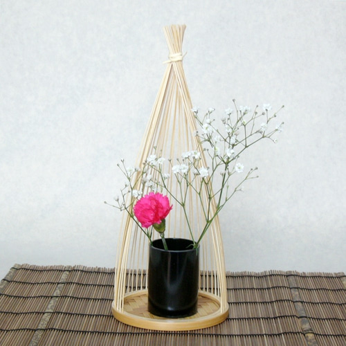 駿河竹千筋細工 花器 雪ん子 伝統工芸の竹細工 一輪挿し・花瓶 駿河竹千筋細工 花器 雪ん子 伝統工芸の竹細工 一輪挿し・花瓶