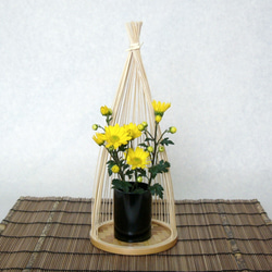 駿河竹千筋細工　花器　雪ん子　伝統工芸の竹細工 2枚目の画像
