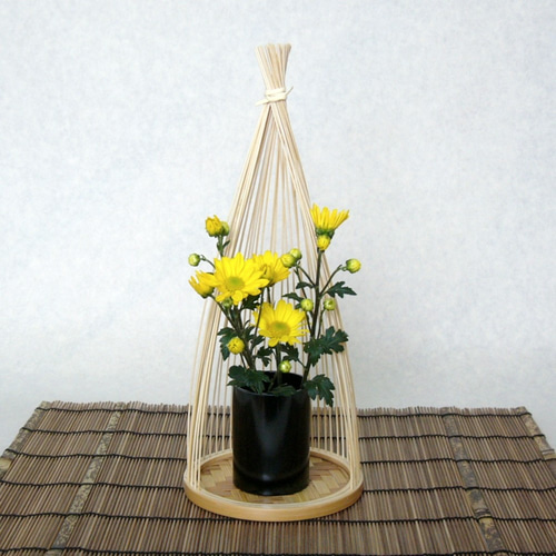 駿河竹千筋細工 花器 雪ん子 伝統工芸の竹細工 一輪挿し・花瓶・花器