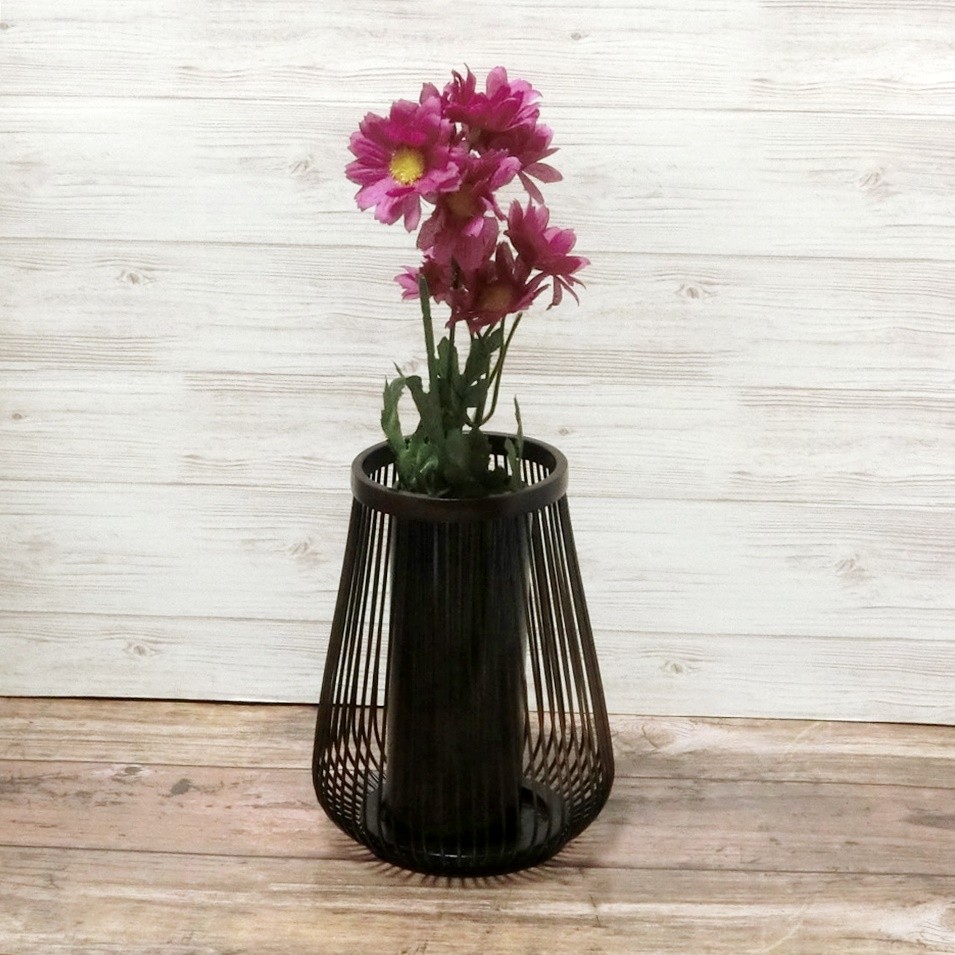 駿河竹千筋細工　花器　嵯峨野　塗り　伝統工芸の竹細工