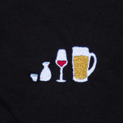 お酒好きへのギフトに！アルコールとわたし　刺繍Tシャツ　レディース フリー　Tcollector 3枚目の画像