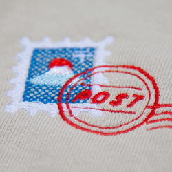 消印の押された富士山切手 Tシャツ　ユニセックス S~XXL 3枚目の画像