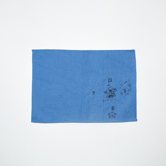 男孩入場/幼兒園/入場/學校書國王插圖打印一點超現實的亞麻餐墊藍色 第1張的照片