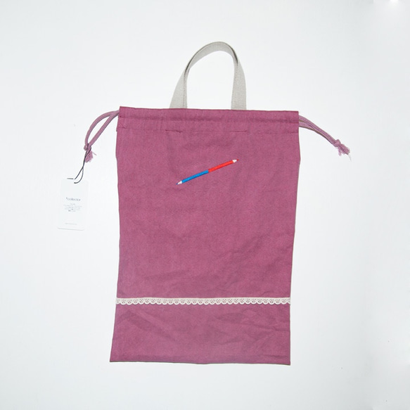 入場/幼兒園/入場/學校紅藍鉛筆繡有輕微超現實主義的體操包，專為成人和兒童設計。 第1張的照片
