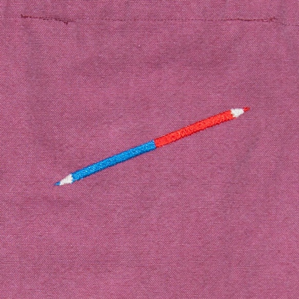 入場/幼兒園/入場/學校紅藍鉛筆繡有輕微超現實主義的體操包，專為成人和兒童設計。 第3張的照片