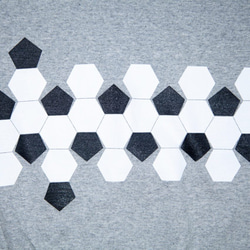 サッカーボールの展開図　７分袖Tシャツ　ユニセックスS〜XLサイズ 2枚目の画像