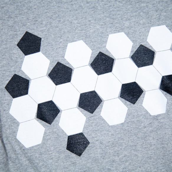 サッカーボールの展開図　７分袖Tシャツ　ユニセックスS〜XLサイズ 3枚目の画像
