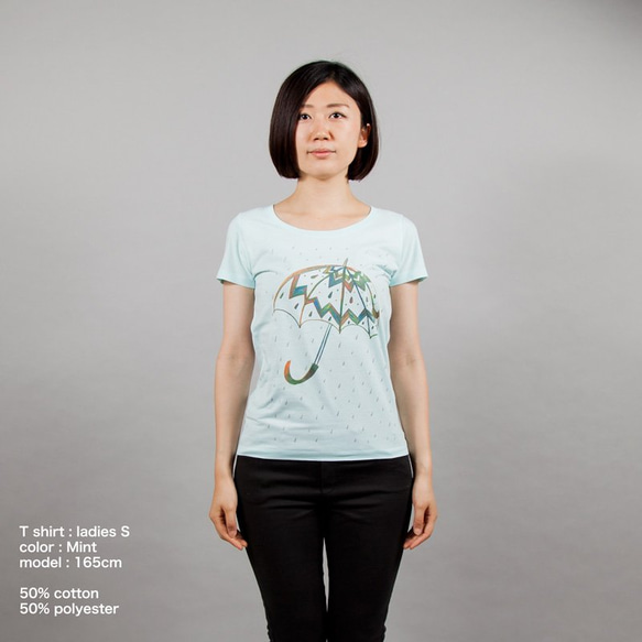 傘イラストTシャツ レディースS~L 2枚目の画像
