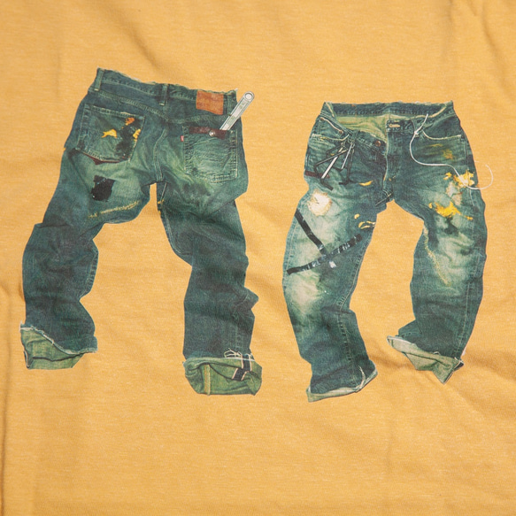 父の日のギフトに！DustJEAN ダストジーンズ  Tシャツ 汚れたデニム ユニセックスS〜XL Tcollector 2枚目の画像
