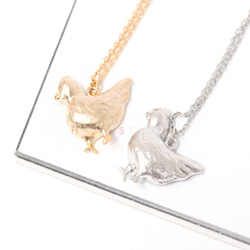 バードモチーフペンダント,鶏 ネックレス,CZ Eye Chicken Necklace 1枚目の画像