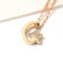 月と星のネックレス,star and moon necklace,Star&Crescent moon necklace 1枚目の画像