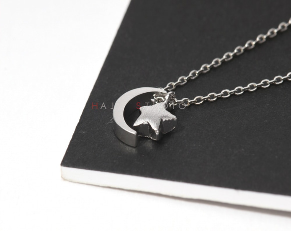 月と星のネックレス,star and moon necklace,Star&Crescent moon necklace 1枚目の画像