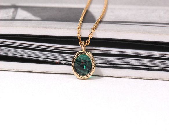 ティアドロップガラスネックレス,Teardrop Glass Necklace 2枚目の画像