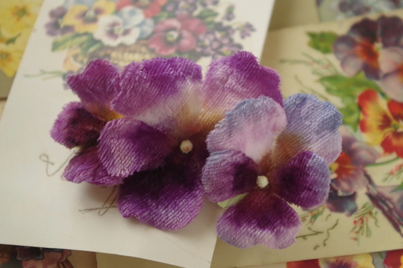 3 pansies hair clip A 2枚目の画像