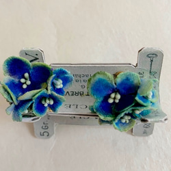 布花 ブルー紫陽花のイヤリング 3枚目の画像